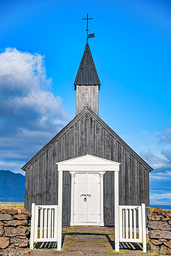 Black Church in Buda Beach, Snaefellnes Peninsula, Iceland.