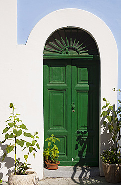 Typical door, Ventotene island, Pontine Islands, Lazio, Italy, Europe