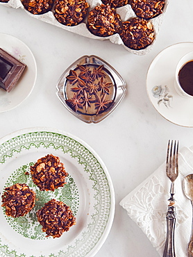 Chocolate cornflakes cakes, Italy, Europe