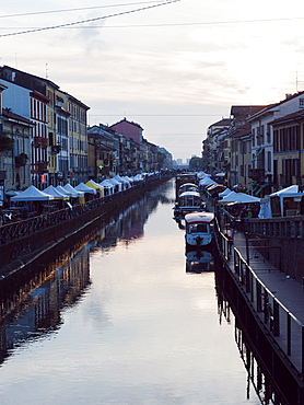 Navigli neighborhood in Milano where the Restaurant Damm atra is located, Milan, Italy, Europe