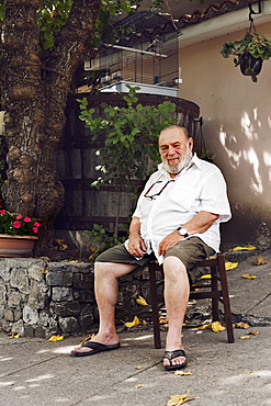 Portrait of the owner Michele, Il Giardino Di Epicuro restaurant, the epicurean garden, Maratea, Basilicata, Italy, Europe