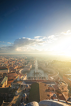 High view of Rome from Saint Peter Chapel, Lazio, Italy, Europe