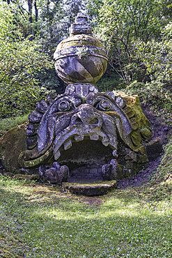 Proteo Glauco, the Sacro Bosco, Sacred Grove colloquially called Park of the Monsters, XVI century, Parco dei Mostri in Italian,, Lazio, Italy, Europe