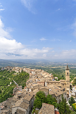 View from Cantello-Caldora Castle, Medieval village, Pacentro, Abruzzo, Italy, Europe