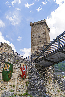 Cantello-Caldora Castle, Medieval village, Pacentro, Abruzzo, Italy, Europe