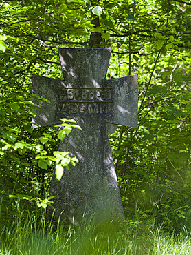 Weberstedter Kreuz (Weberstedter Cross). The woodland Hainich in Thuringia, National Park and part of the UNESCO world heritage - Primeval Beech Forests of the Carpathians and the Ancient Beech Forests of Germany. Europe, Central Europe, Germany, Thuringia