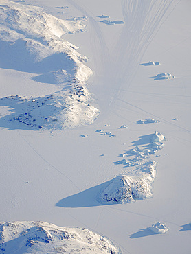 Small village on the shore of the Baffin Bay between Kullorsuaq and Upernavik in the far north of Greenland.