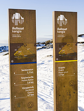 Winter at the Ilulissat Icefjord, located in the Disko Bay in West Greenland, the Icefjord is part of the UNESCO world heritage. America, North America, Greenland, Denmark