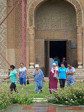 Karakhanid mausoleum dating back to the 12th century. City Uzgen (Oesgoen, Usgen) close to the border to Uzbekistan. Asia, central Asia, Kyrgyzstan