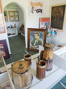 Museum commemorating Mr Koshomkul, a famous sportsman and folk hero of the 20th century. The Suusamyr plain, a high valley in Tien Shan Mountains. Asia, central Asia, Kyrgyzstan