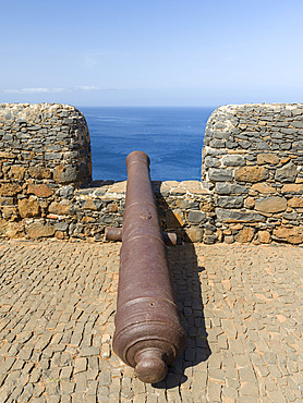 Fortress Forte Real de Sao Filipe. Cidade Velha, historic center of Ribeira Grande, listed as UNESCO world heritage. Island of Santiago (Ilha de Santiago), Islands of Cape Verde in the equatorial Atlantic.