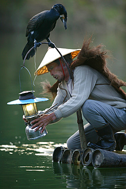 Chinese cormorant fisherman, Li River, Xingping, China, Eastern Asia