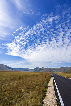 Monti Sibillini National Park, View from Pian Grande, Castelluccio di Norcia, Umbria, Italy, Europe