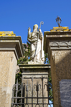 Old Town, Piazza del Duomo square, Statue, Nepi, Lazio, Italy, Europe