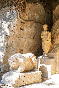 Etruscan necropolis of Sovana, Tomb of the Winged Demons, Tuscany, Italy, Europe