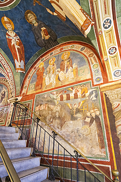 Sanctuary of the Sacro Speco of San Benedetto, Interior, Frescoes, Subiaco, Lazio, Italy, Europe