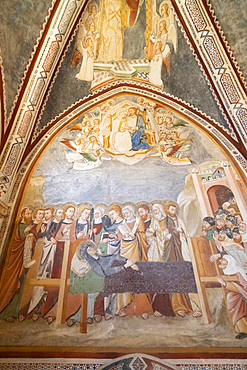 Sanctuary of the Sacro Speco of San Benedetto, Interior, Frescoes, Subiaco, Lazio, Italy, Europe