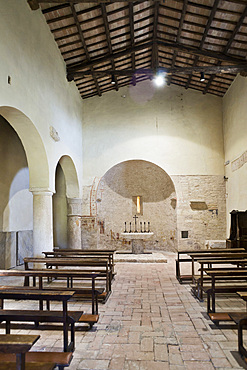 Archaeological Area Carsalue, Church of San Damiano, Interior, San Gemini, Umbria, Italy, Europe