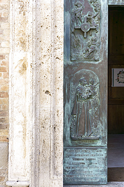 Portal Church of St. Augustine, Offida village, Marche, Italy, Europe