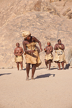 Traditional Dance Tribu' Damara, UNESCO World Heritage Site, Twyfelfontein, Damaraland, Namibia, Africa