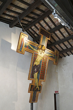 Rocca Flea fortress, Civic Museum, Crucified with the Virgin, John and St. Francis, Gualdo Tadino, Umbria, Italy, Europe