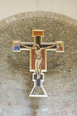 San Michele Arcangelo church, Crucifix, Bevagna, Umbria, Italy, Europe