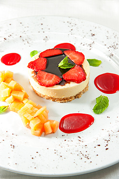 Chessecake with strawberry, Chef, Gianni, Di Rutigliano, Intercontinental, De La Ville, Roma, Lazio, Italy, Europe