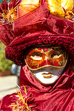 Venice Carnival traditional mask, Venice, Veneto, Italy, Europe