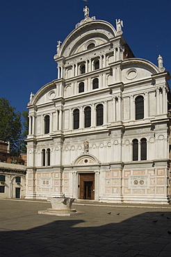 The 15th century facade of San Zacharia (San Zaccaria), Venice, UNESCO World Heritage Site, Veneto, Italy, Europe