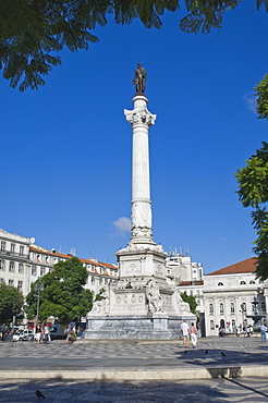 The Dom Pedro IV Monument, Rossio Square, Lisbon, Portugal, Europe