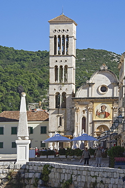 The St. Stephen Cathedral in the medieval city of Hvar, island of Hvar, Croatia, Europe