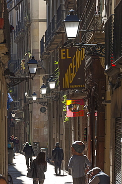 Street in the Old City, Barcelona, Catalunya, Spain, Europe 