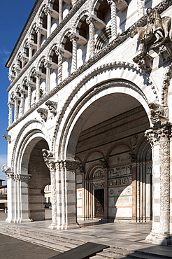 The Loggia entrance to San Giovanni, Lucca, Tuscany, Italy, Europe