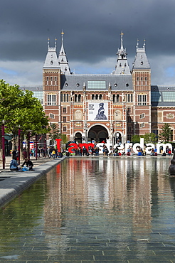 Rijks Museum, from the Pond, Amsterdam, The Netherlands, Europe