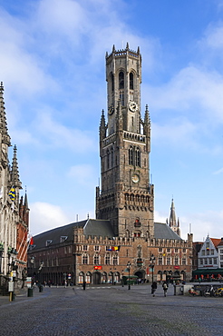 Belfry, Market Place, Bruges, UNESCO World Heritage Site, Belgium, Europe