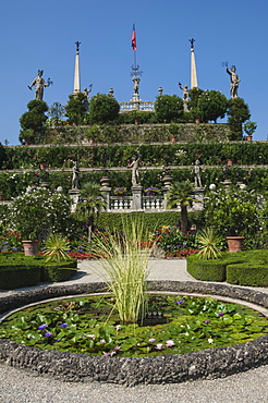 Floral terraces, Isola Bella, Lake Maggiore, Stresa, Borromean Islands, Italian Lakes, Piedmont, Italy, Europe