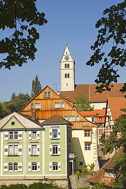 View from Townhall garden, Meersburg, Baden-Wurttemberg, Lake Constance (Bodensee), Germany, Europe