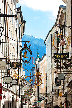 Getreidegasse, Street of Signs, Salzburg, Austria, Europe