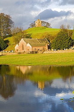 Church of St. Oswald, with unique separate bell tower, Eden Valley, Cumbria, England, United Kingdom, Europe