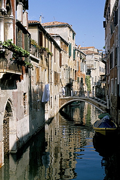 Canal scene, Venice, Veneto, Italy, Europe