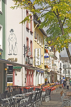 A street in the old town area, Saarlouis, Saarland, Germany, Europe