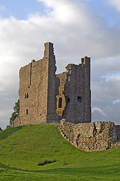 The keep, Brough Castle, dating back to the 11th century, believed to be the first stone built castle in England, and built within the earthworks of a Roman fort, Cumbria, England, United Kingdom, Europe