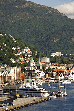 Part of the old city and harbour, Bergen, Norway, Scandinavia, Europe