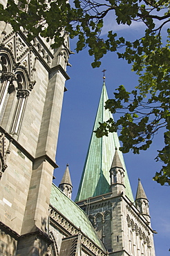 Nidarosdomen Og Cathedral detail, Trondheim, Norway, Scandinavia, Europe