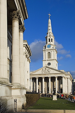 St. Martins church, Trafalgar Square, London, England, United Kingdom, Europe