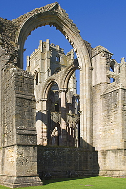 Part of the 12th century Fountains Abbey, UNESCO World Heritage Site, near Ripon, North Yorkshire, England, United Kingdom, Europe