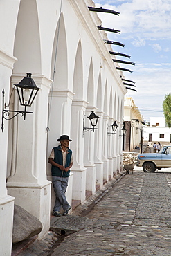 The main square (Plaza 9 de Julio) in Cachi, Salta Province, Argentina, South America