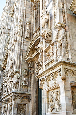 Detail of the Duomo (Cathedral), Milan, Lombardy, Italy, Europe