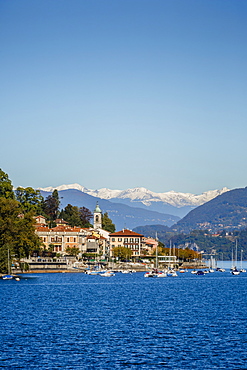 View over Belgirate, Lake Maggiore, Italian Lakes, Piedmont, Italy, Europe