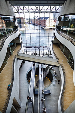 The interior of the Black Diamond building, house of the Royal Library, Copenhagen, Denmark, Scandinavia, Europe